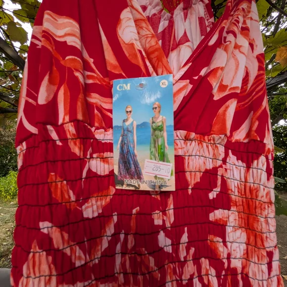 Red Floral Maxi Dress - Picture 5 of 6